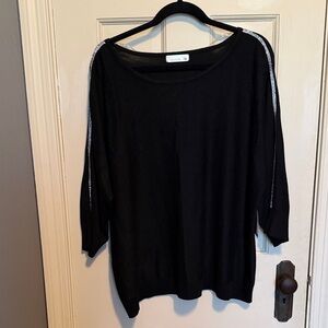 89th + Madison Black Sweater with crystal Accents